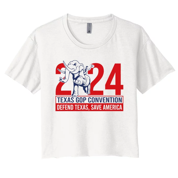 Texas Gop Convention Defend Texas Save America Women's Crop Top Tee