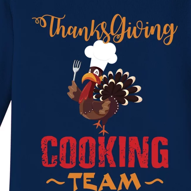 Thanksgiving Gift Cooking Team Tees Mom Grandma Gift Baby Long Sleeve Bodysuit