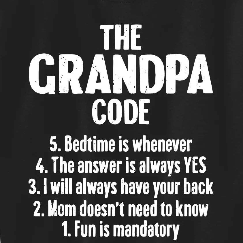 The Grandpa Code Cool Best Grandfather Humor Joke Kids Sweatshirt