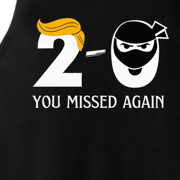 Trump Golf Course Gunshots 20 You Missed Again Ladies Tri-Blend Wicking Tank