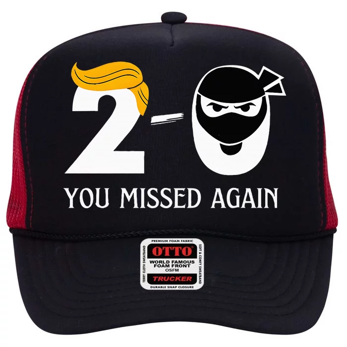 Trump Golf Course Gunshots 20 You Missed Again High Crown Mesh Trucker Hat