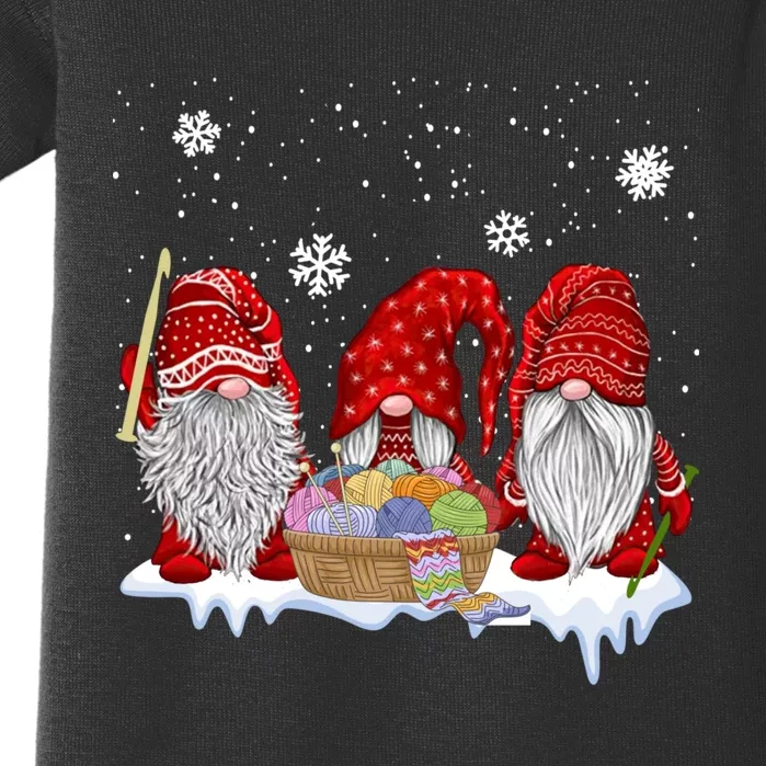 Three Gnomes Crochet And Knitting Christmas Gift Baby Bodysuit