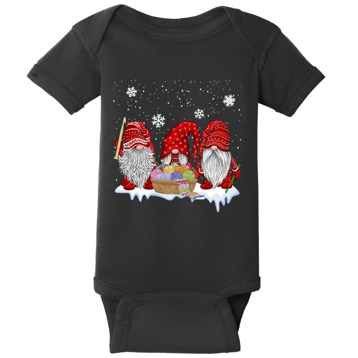 Three Gnomes Crochet And Knitting Christmas Gift Baby Bodysuit