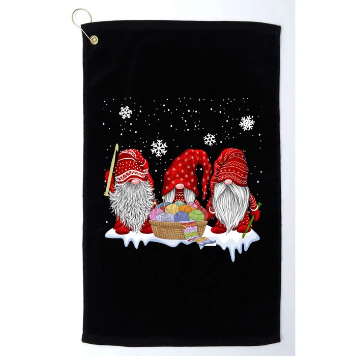 Three Gnomes Crochet And Knitting Christmas Gift Platinum Collection Golf Towel