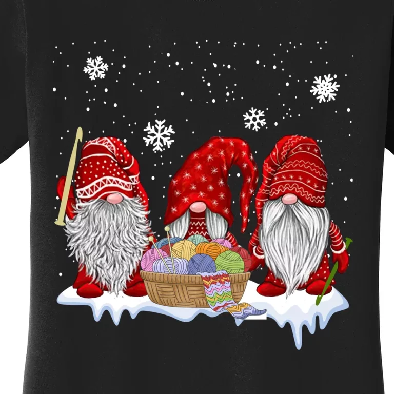 Three Gnomes Crochet And Knitting Christmas Gift Women's T-Shirt