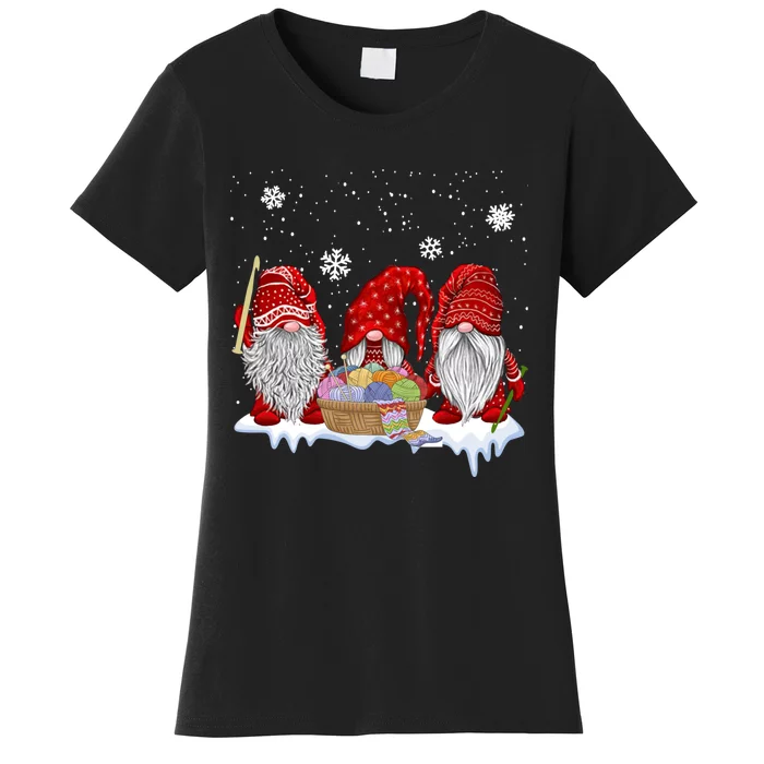 Three Gnomes Crochet And Knitting Christmas Gift Women's T-Shirt