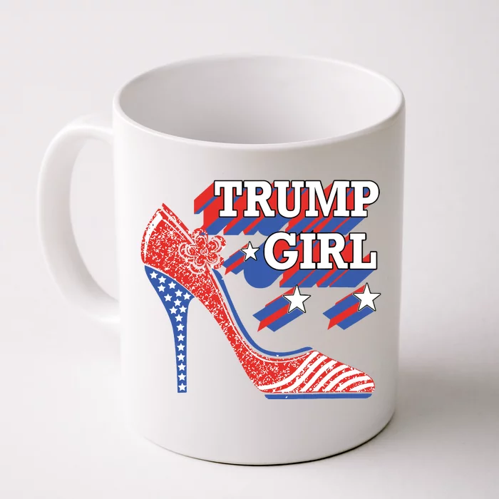 Trump Girl Cute High Heel American Usa Flag Front & Back Coffee Mug