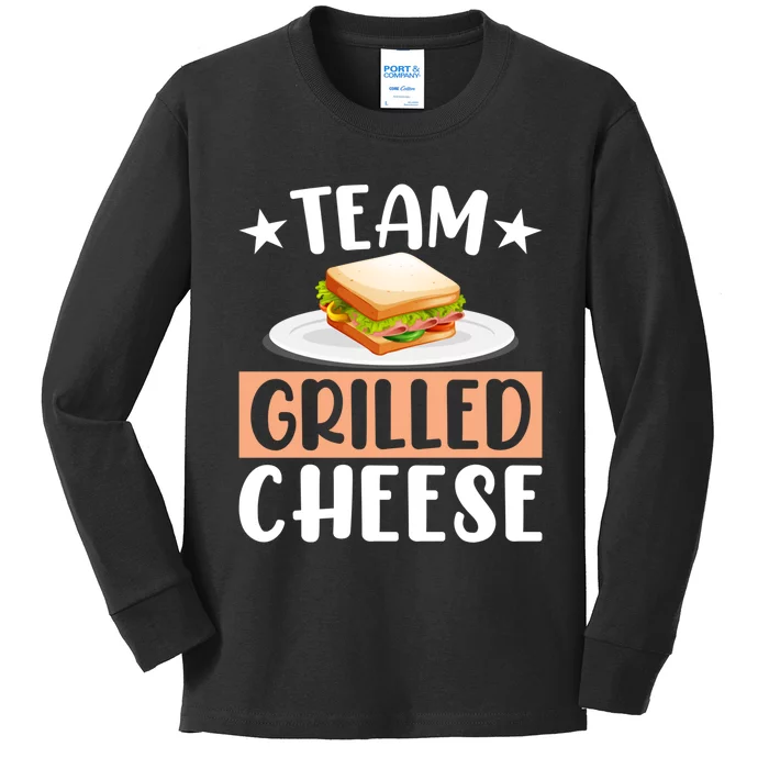 Team Grilled Cheese Gift Kids Long Sleeve Shirt