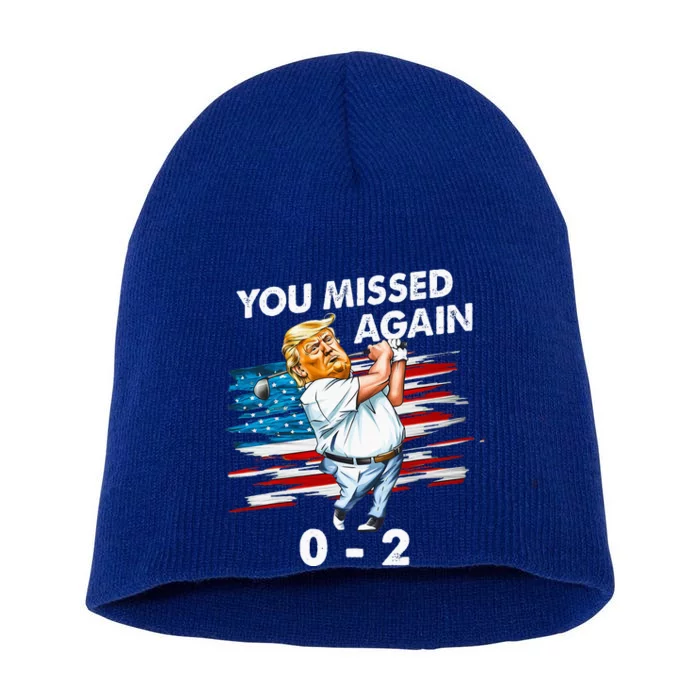 Trump Golf Course Gunshots 02 Trump Is Safe Short Acrylic Beanie