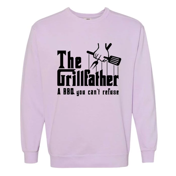 The Grillfather Cool Grill Barbecue Bbq Gift Garment-Dyed Sweatshirt