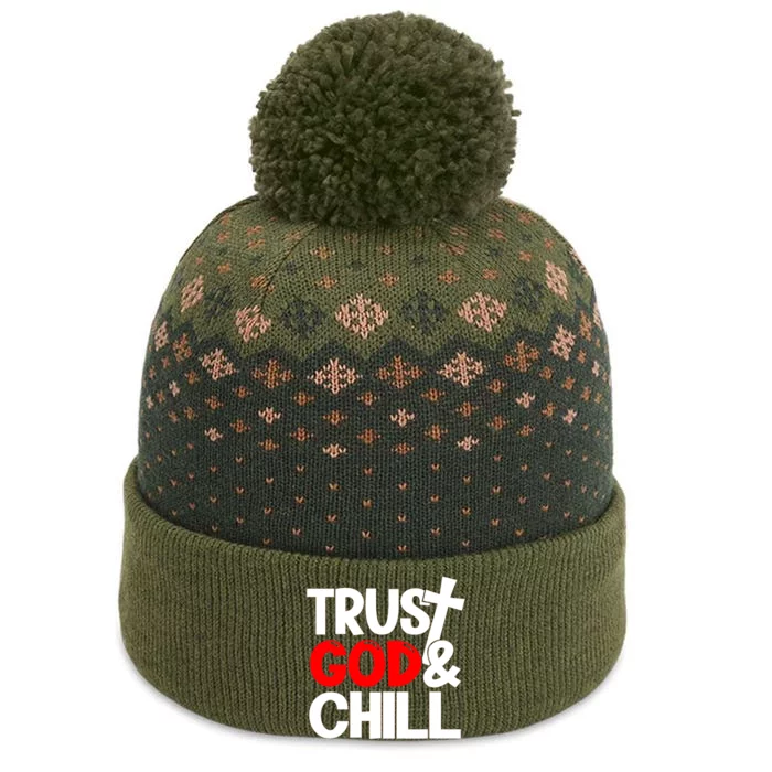 Trust God & Chill The Baniff Cuffed Pom Beanie