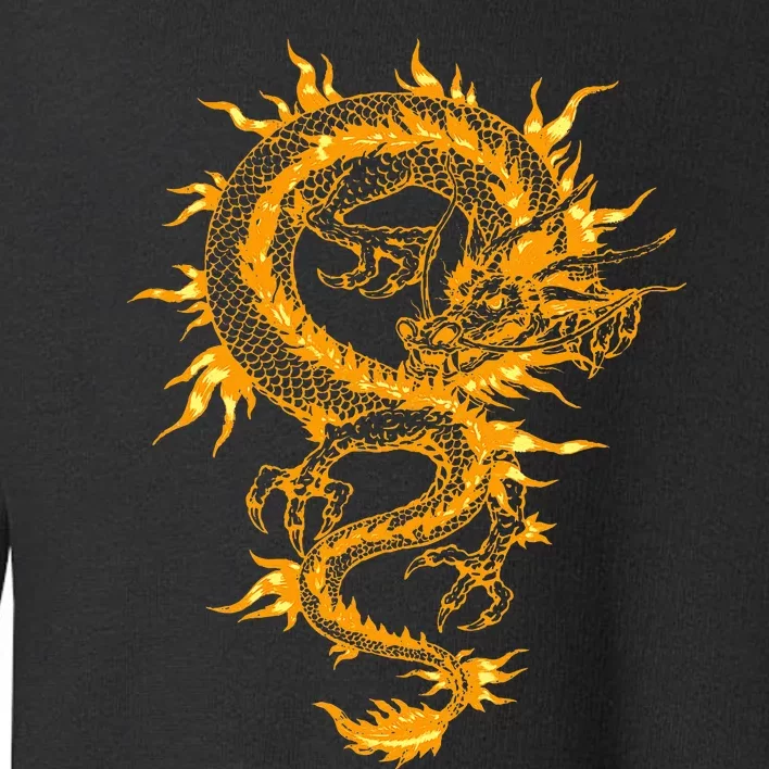 Traditional Golden Chinese Asian Culture Dragon Toddler Sweatshirt