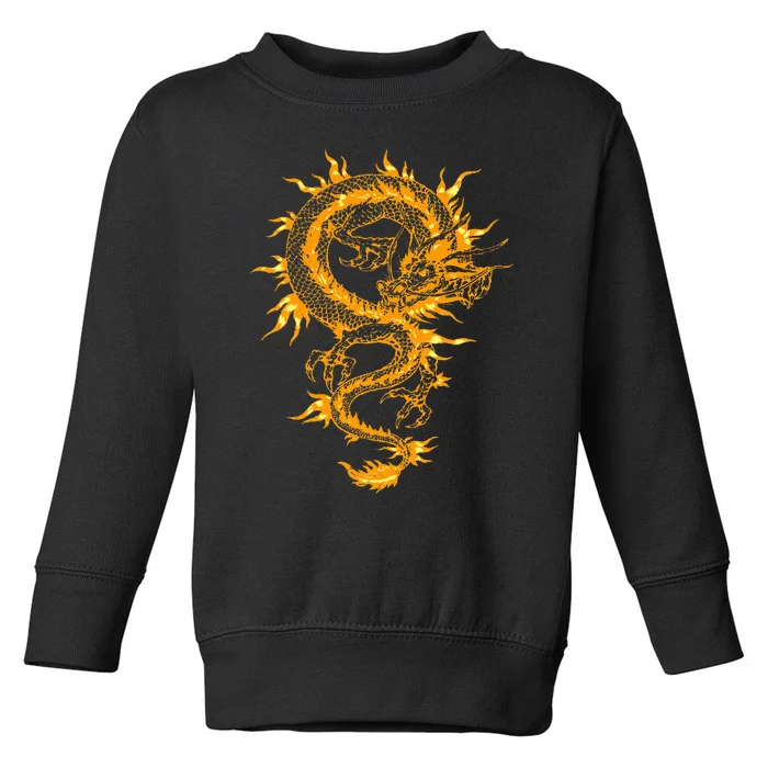 Traditional Golden Chinese Asian Culture Dragon Toddler Sweatshirt