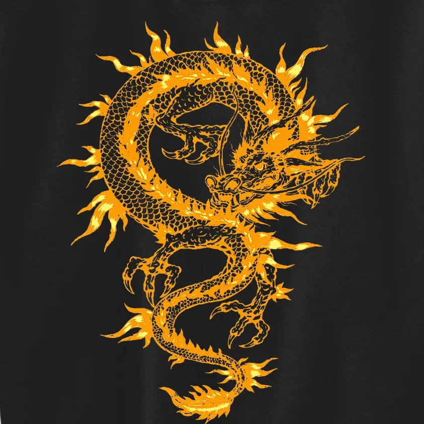 Traditional Golden Chinese Asian Culture Dragon Kids Sweatshirt