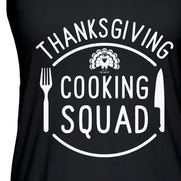 Thanks Giving Cooking Squad Ladies Essential Flowy Tank