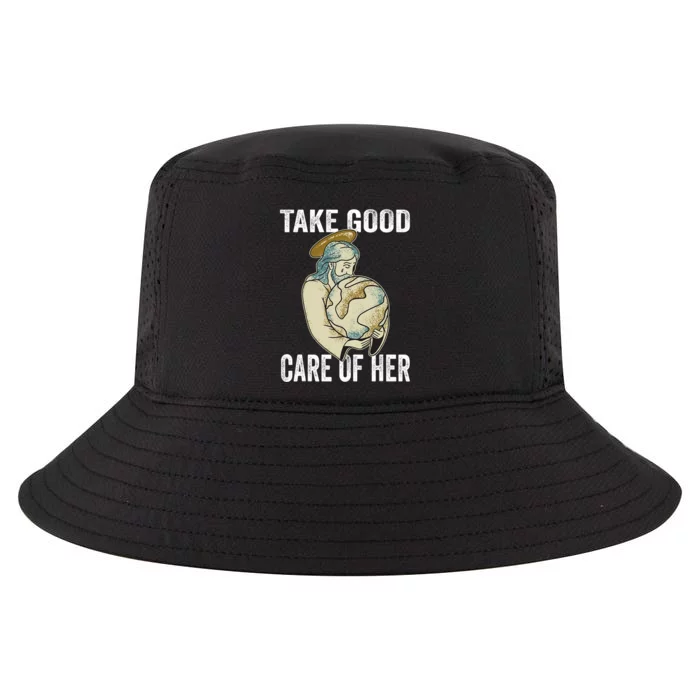 Take Good Care Earth Jesus Earth Day Cool Comfort Performance Bucket Hat