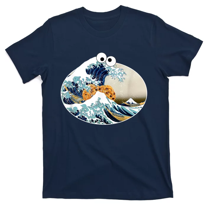 The Great Cookie Eating Wave Off Kanagawa Googly T-Shirt