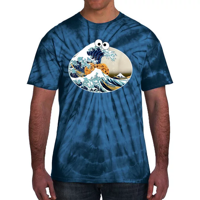 The Great Cookie Eating Wave Off Kanagawa Googly Tie-Dye T-Shirt