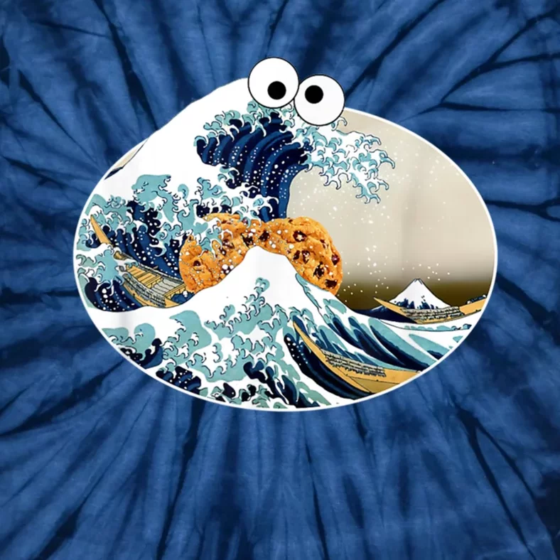 The Great Cookie Eating Wave Off Kanagawa Googly Tie-Dye T-Shirt