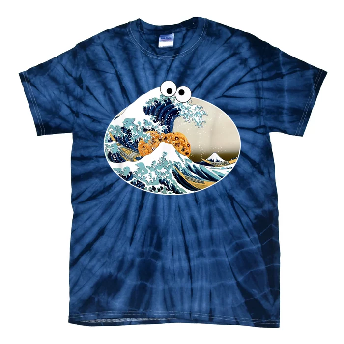 The Great Cookie Eating Wave Off Kanagawa Googly Tie-Dye T-Shirt