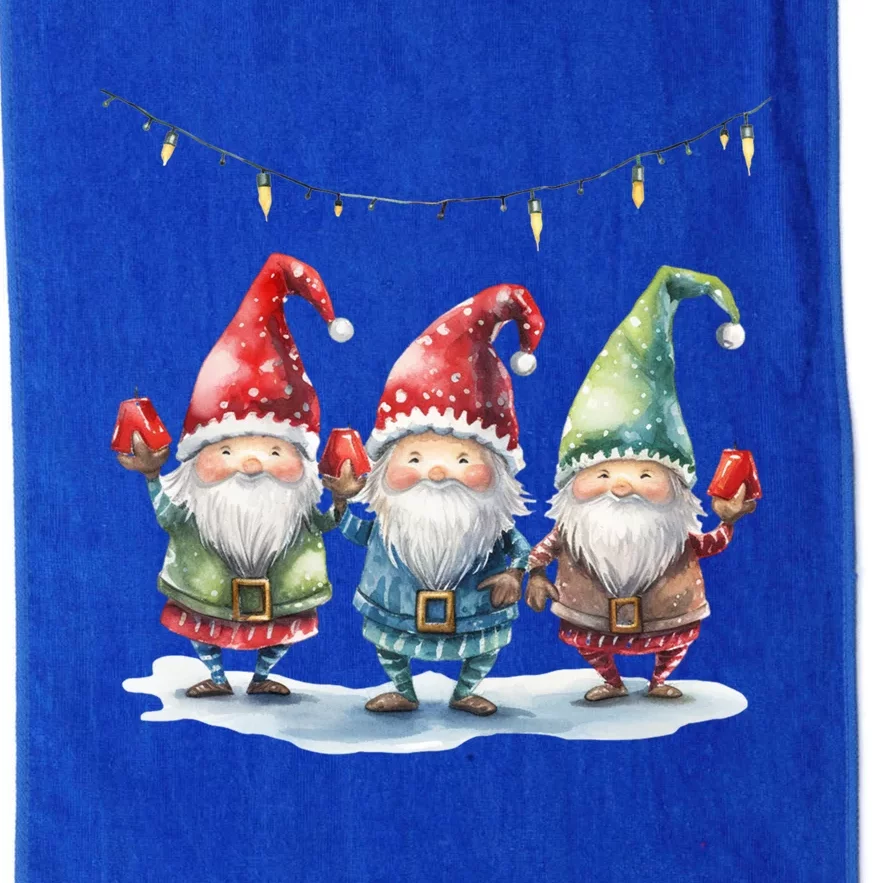 Three Gnomies Christmas Lighgreat Gift Funny Gnomies Lover Xmas Gift Platinum Collection Golf Towel