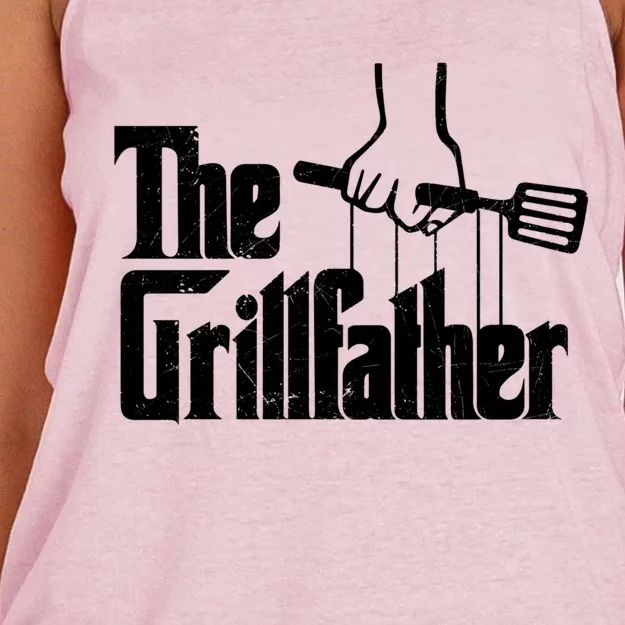 The Grillfather Dad Chef Grilling Grill Master Bbq Gift Women's Knotted Racerback Tank