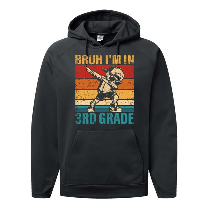 Third Grade Dabbing Boy Bruh IM In 3rd Grade Student Performance Fleece Hoodie