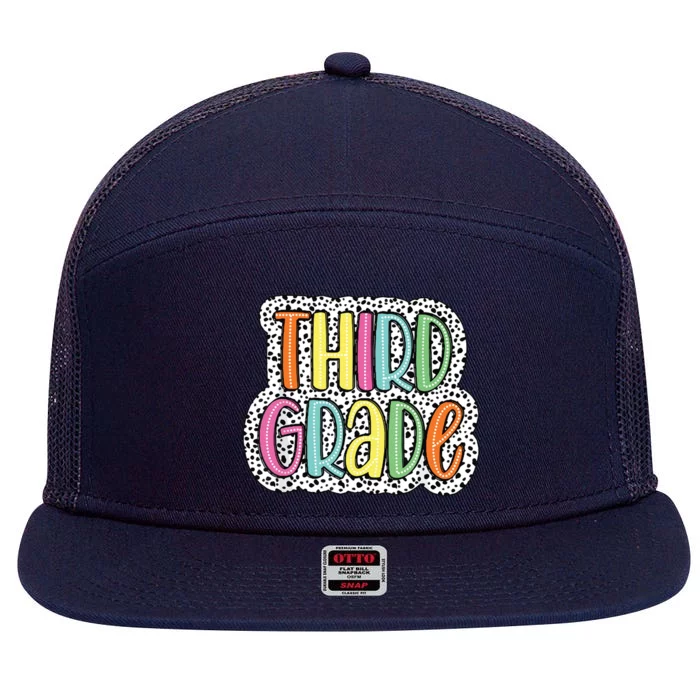 Third Grade Dalmatian Dots 3rd Dream Team Back To School 7 Panel Mesh Trucker Snapback Hat