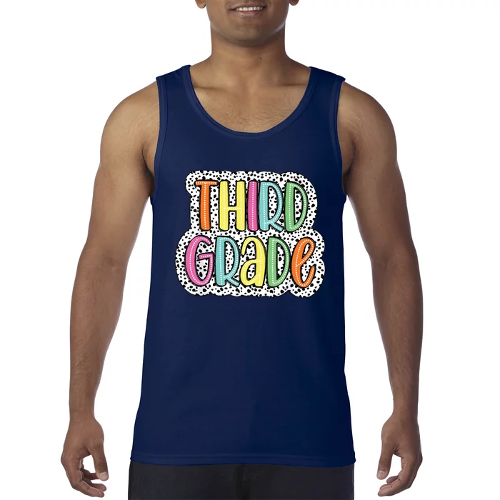 Third Grade Dalmatian Dots 3rd Dream Team Back To School Tank Top