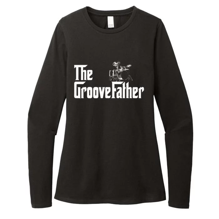 The Groovefather Drummer Drummer Dad Womens CVC Long Sleeve Shirt