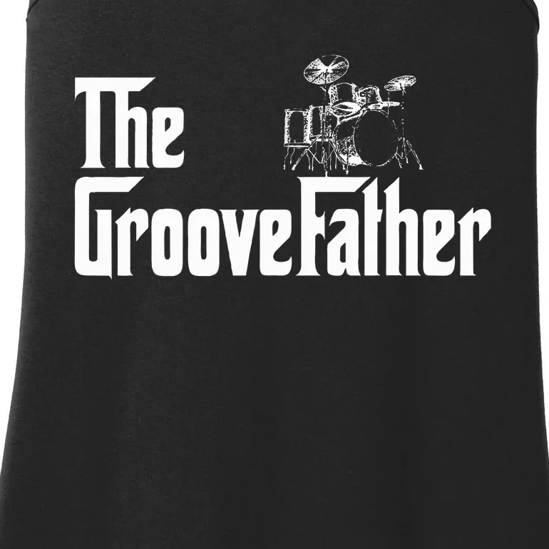 The Groovefather Drummer Drummer Dad Ladies Essential Tank