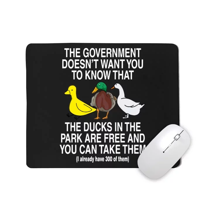 The Government DoesnT Want You To Know That The Ducks In The Park Are Free And Mousepad