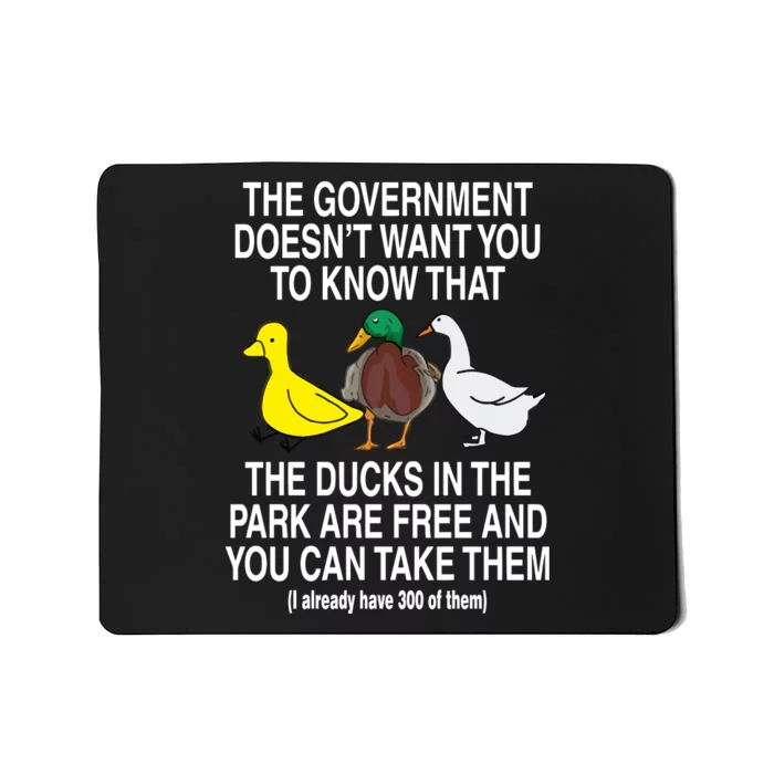 The Government DoesnT Want You To Know That The Ducks In The Park Are Free And Mousepad