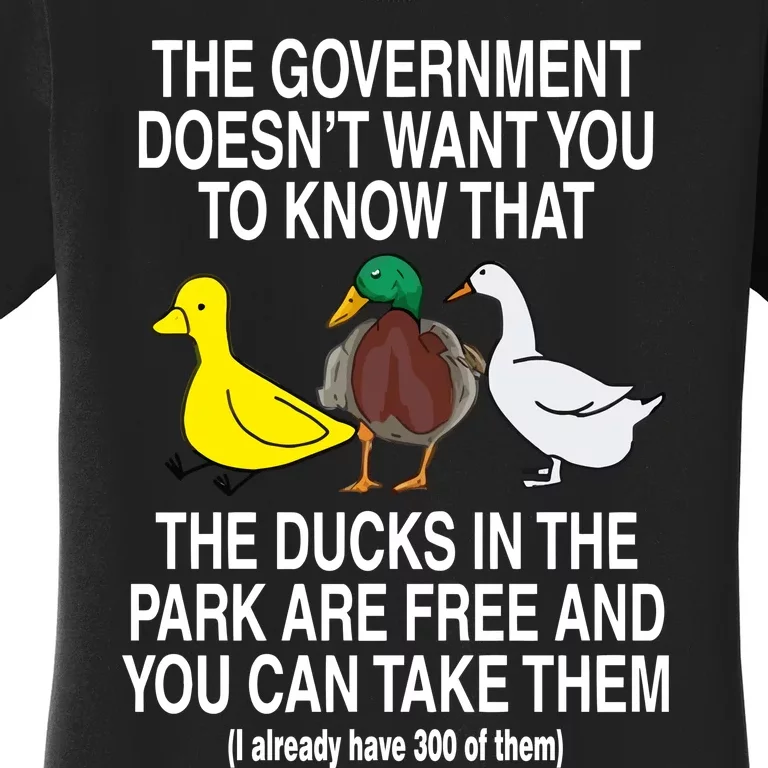 The Government DoesnT Want You To Know That The Ducks In The Park Are Free And Women's T-Shirt