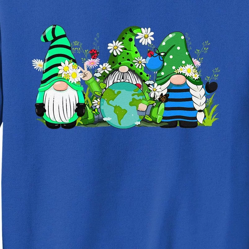 Three Gnomes Daisy Flower Earth Day Funny Gnome Lover Tall Sweatshirt