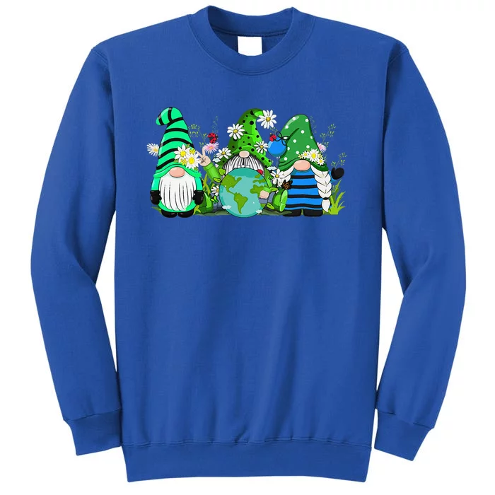 Three Gnomes Daisy Flower Earth Day Funny Gnome Lover Tall Sweatshirt