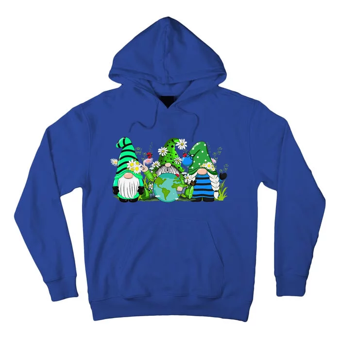 Three Gnomes Daisy Flower Earth Day Funny Gnome Lover Tall Hoodie