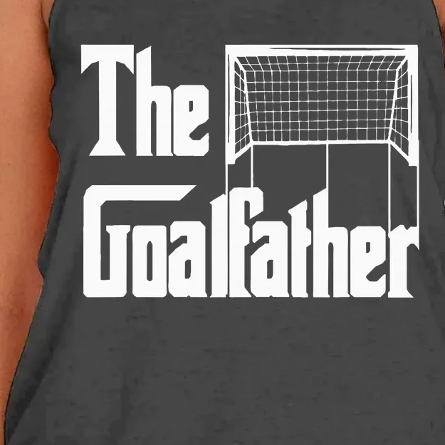 The Goalfather Dad Soccer Goalkeeper Goalie Coach Footballer Women's Knotted Racerback Tank