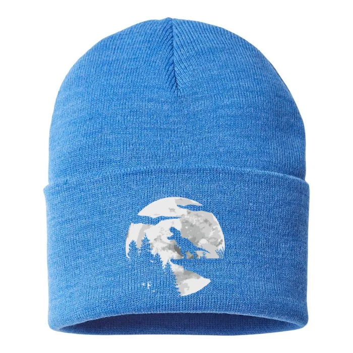 Tmeaningful Giftrex Dinosaur Night Sky Moon Meaningful Gift Dino Trex Tyrannosau Sustainable Knit Beanie