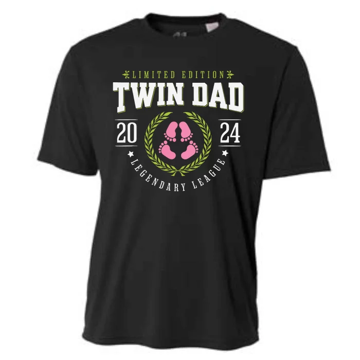 Twin Girl Dad Est 2024 Twin Dad To Be New Daddy Cooling Performance Crew T-Shirt