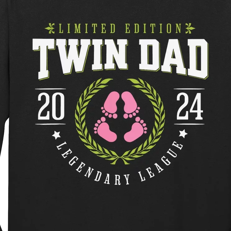 Twin Girl Dad Est 2024 Twin Dad To Be New Daddy Long Sleeve Shirt