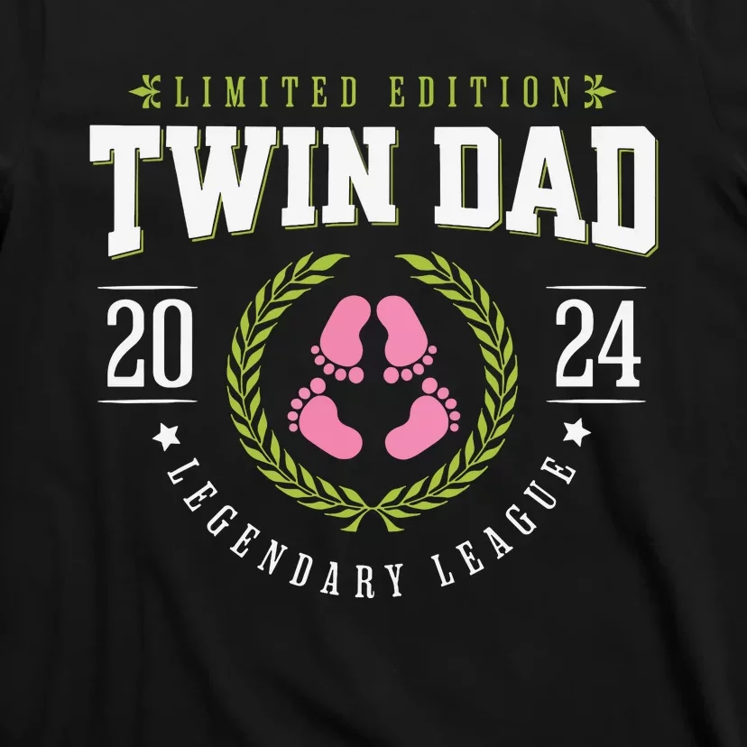 Twin Girl Dad Est 2024 Twin Dad To Be New Daddy T-Shirt