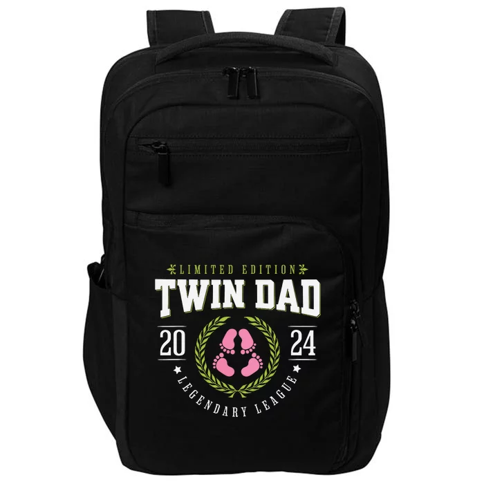 Twin Girl Dad Est 2024 Twin Dad To Be New Daddy Impact Tech Backpack