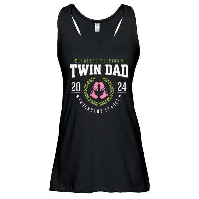 Twin Girl Dad Est 2024 Twin Dad To Be New Daddy Ladies Essential Flowy Tank