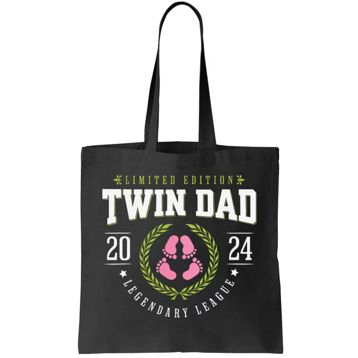 Twin Girl Dad Est 2024 Twin Dad To Be New Daddy Tote Bag