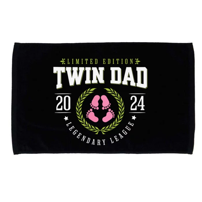 Twin Girl Dad Est 2024 Twin Dad To Be New Daddy Microfiber Hand Towel