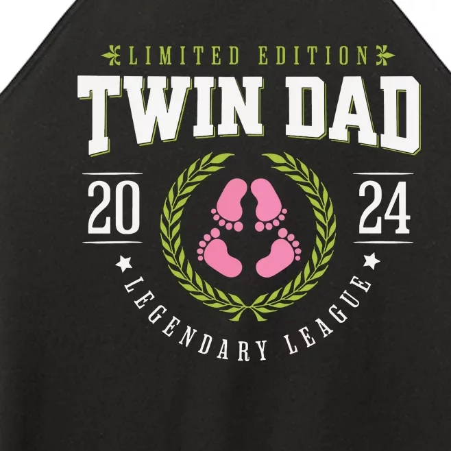 Twin Girl Dad Est 2024 Twin Dad To Be New Daddy Women’s Perfect Tri Rocker Tank