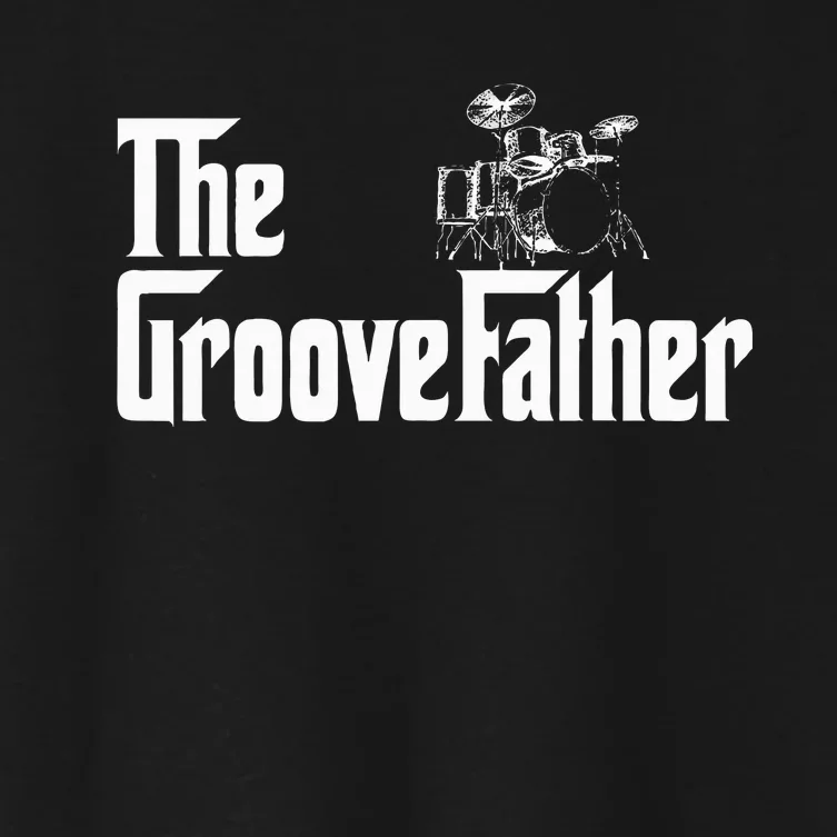 The GrooveFather Drummer Dad Funny Women's Crop Top Tee