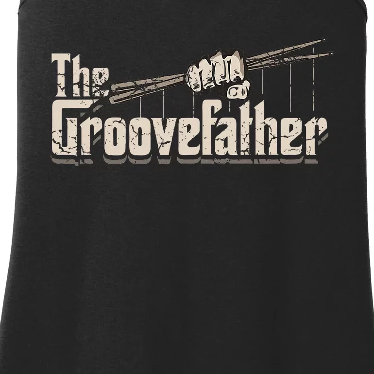 The Groovefather Drums Drumming Gifts Band Drummer Ladies Essential Tank