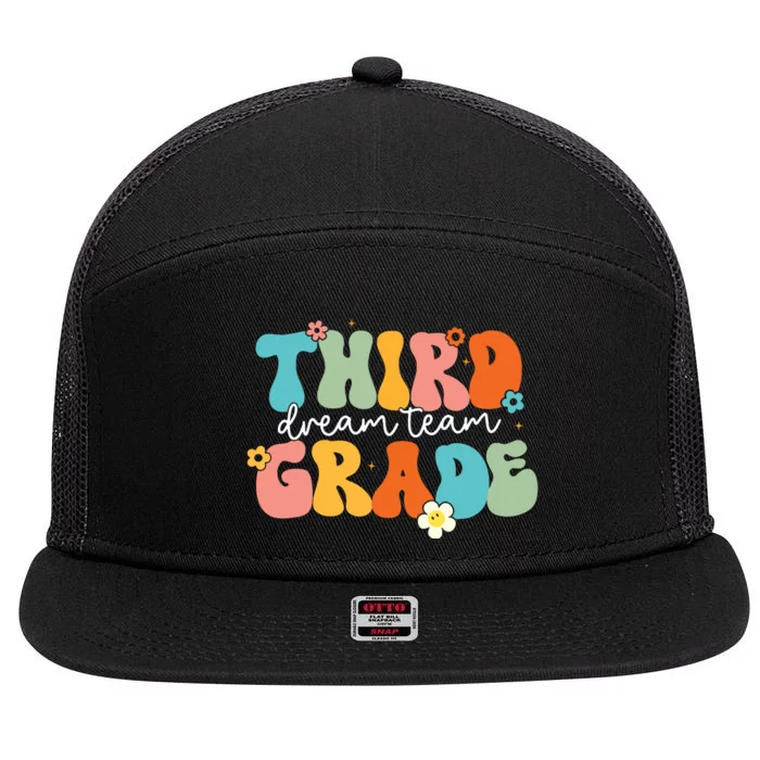 Third Grade Dream Team Back To School Teachers Students 7 Panel Mesh Trucker Snapback Hat